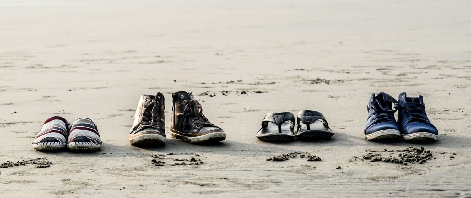 Calzado de miembros de una familia